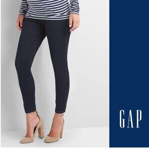 GAP Maternity Jeans True Skinny Womens 6 Rinsed Dark Wash Full Panel Stretch EUC